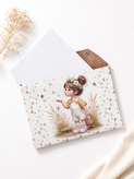 پوشه چفتی چرمی طرح دخترانه/ A4