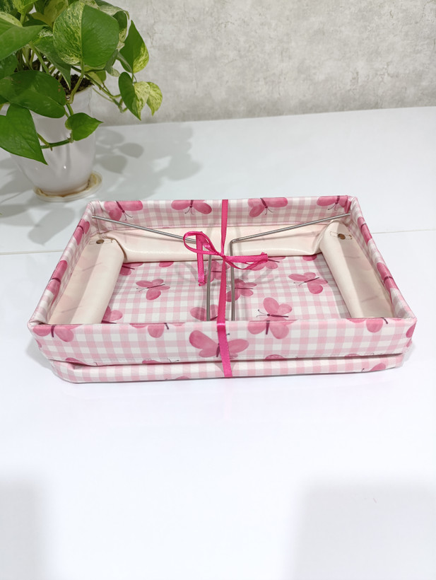 باکس اسکلت دار برزنتی بدون درب طرح پروانه/دسته چرمی/سایز۲۰در۳۰ارتفاع۱۵