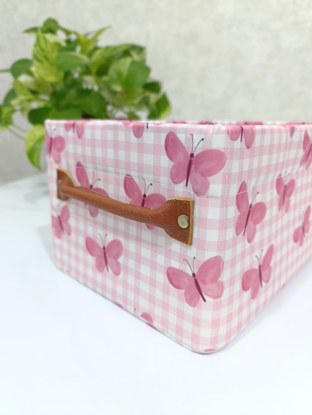 باکس اسکلت دار برزنتی بدون درب طرح پروانه/دسته چرمی/سایز۲۰در۳۰ارتفاع۱۵